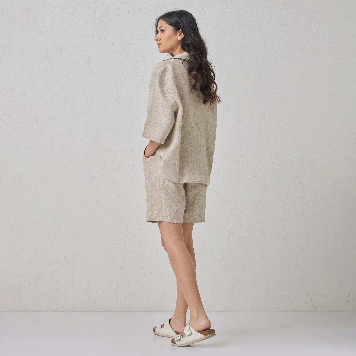 The Boxy Linen Co-Ord Set Natural