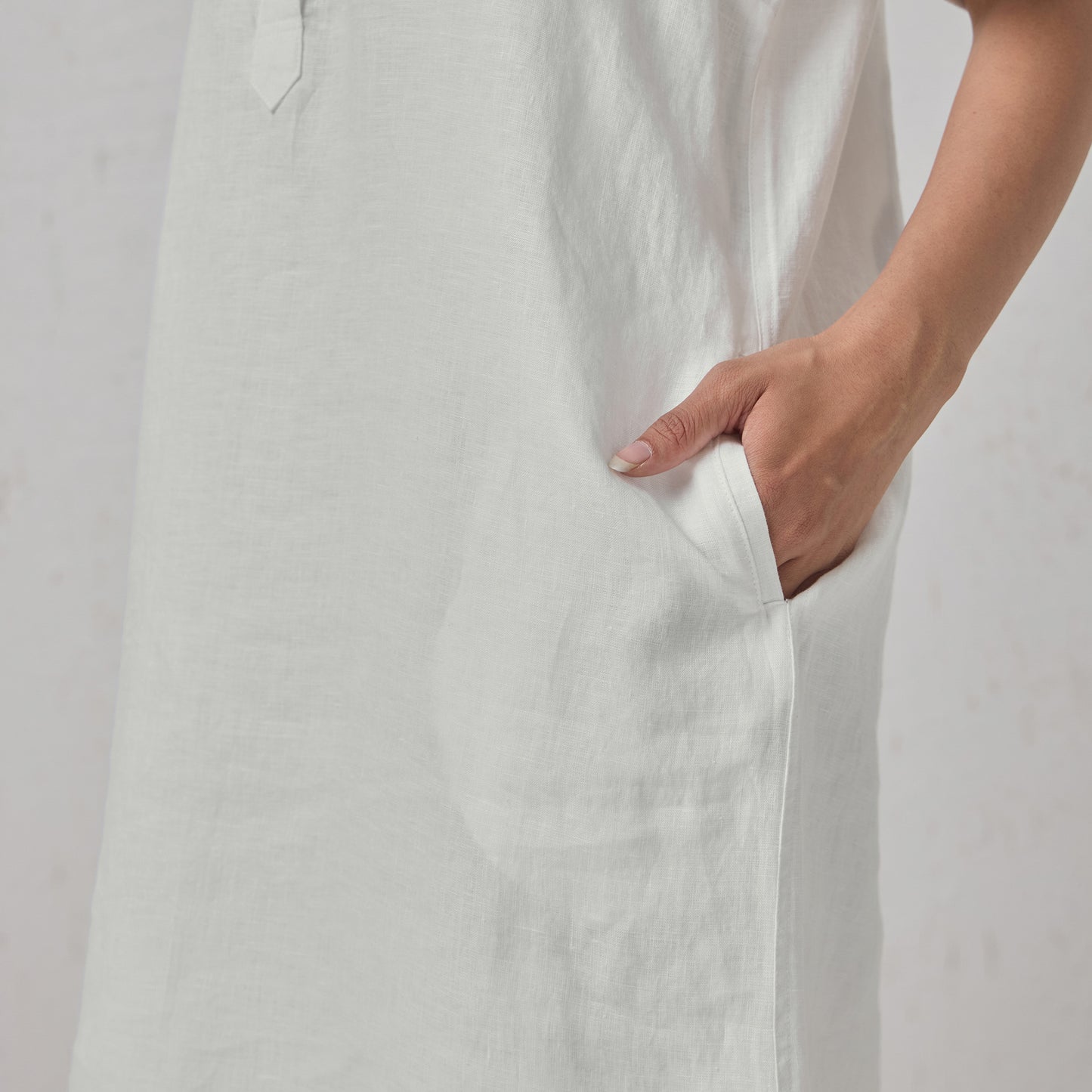 The Linen Shirt Dress White