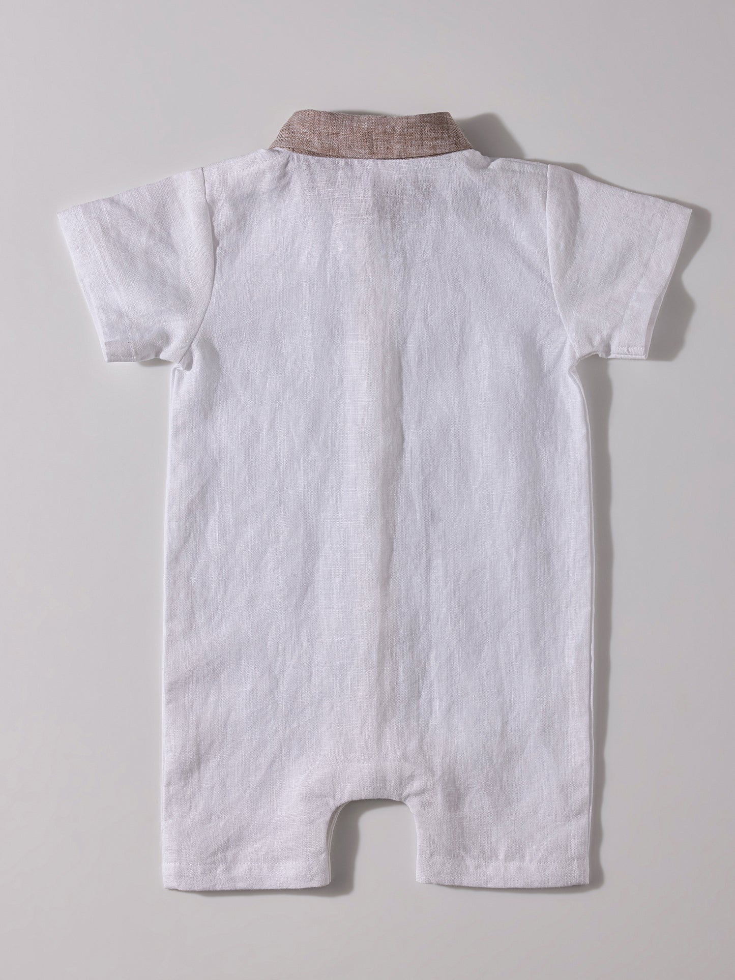 The Classic Shirt-Romper with Contrast Collar White