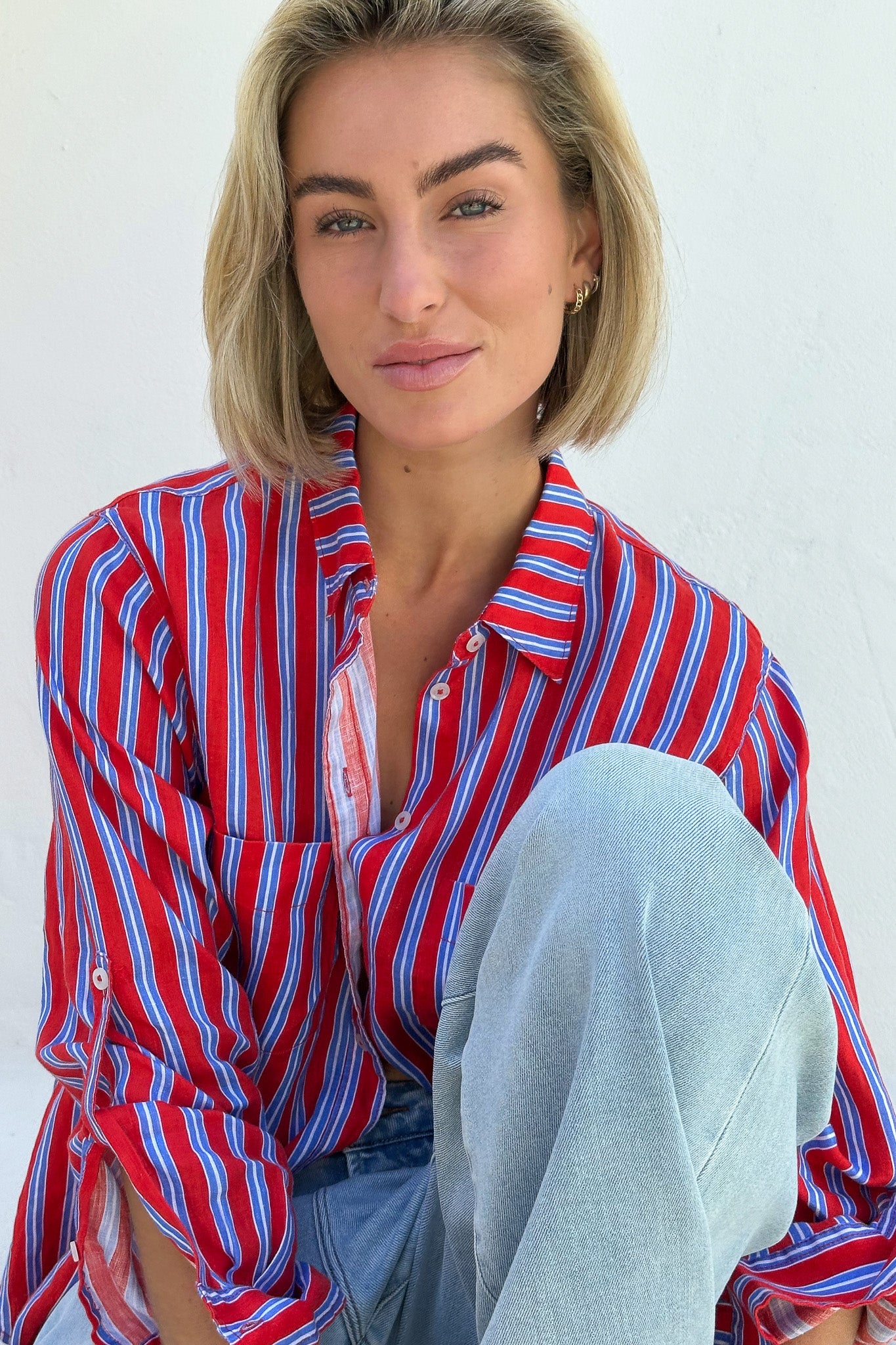 Montego Stripe Boyfriend Linen Shirt