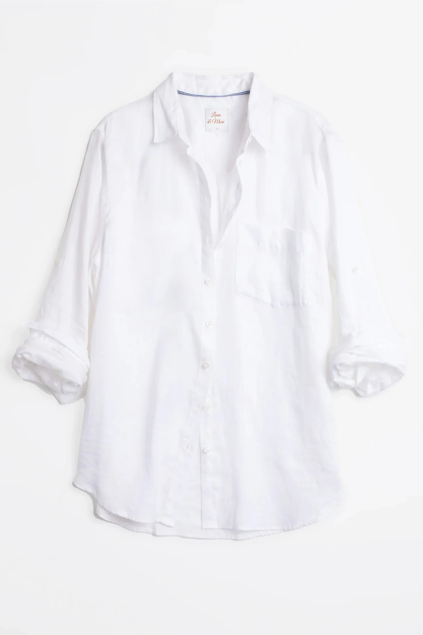 White One Pocket Boyfriend Linen Shirt