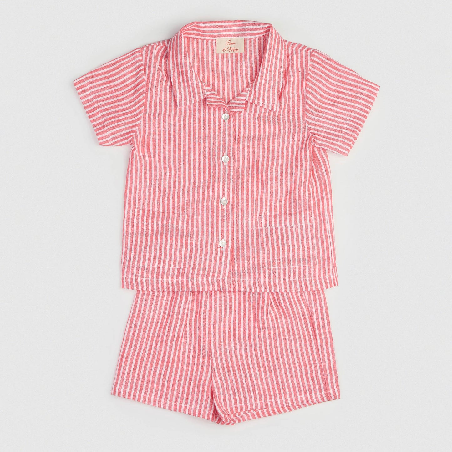 The Buttoned-Shirt Set Red & White Stripe