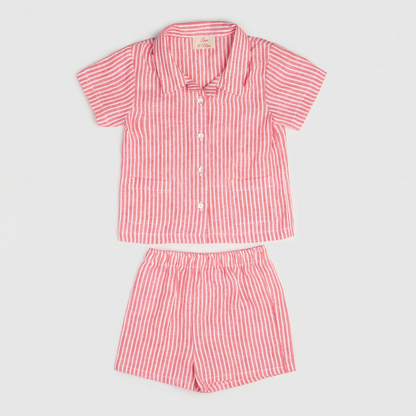 The Buttoned-Shirt Set Red & White Stripe