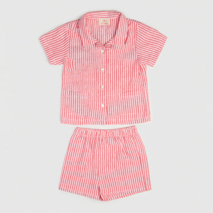 The Buttoned-Shirt Set Red & White Stripe