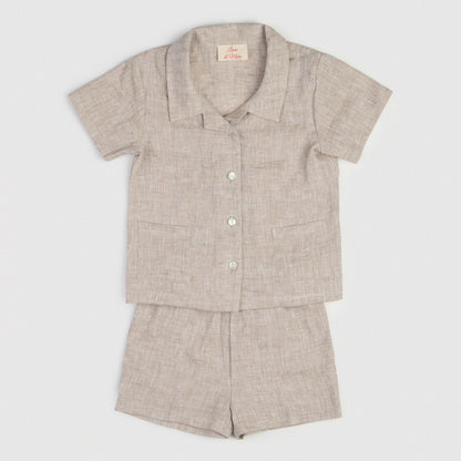 The Buttoned-Shirt Set Natural