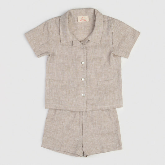 The Buttoned-Shirt Set Natural