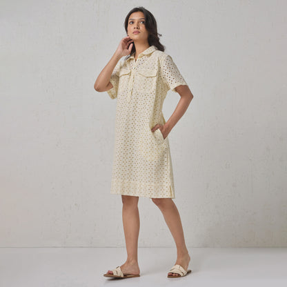 The Schiffli Shirt Dress Natural
