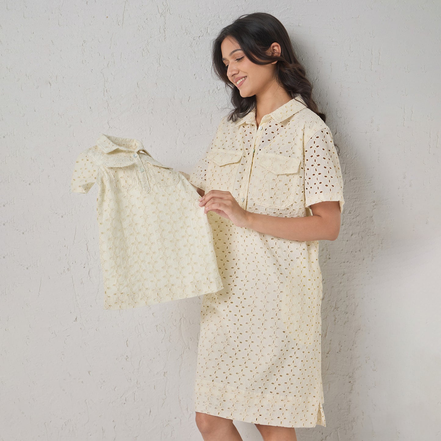 The Schiffli Shirt Dress Natural