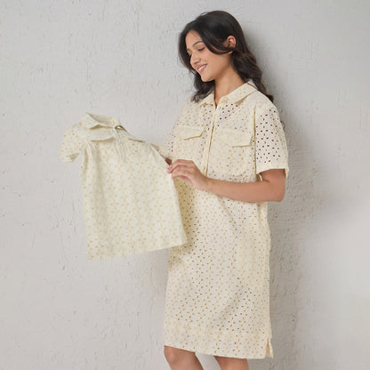 The Schiffli Shirt Dress Natural