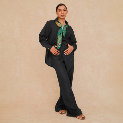 The Boyfriend Linen Co-Ord Set Black