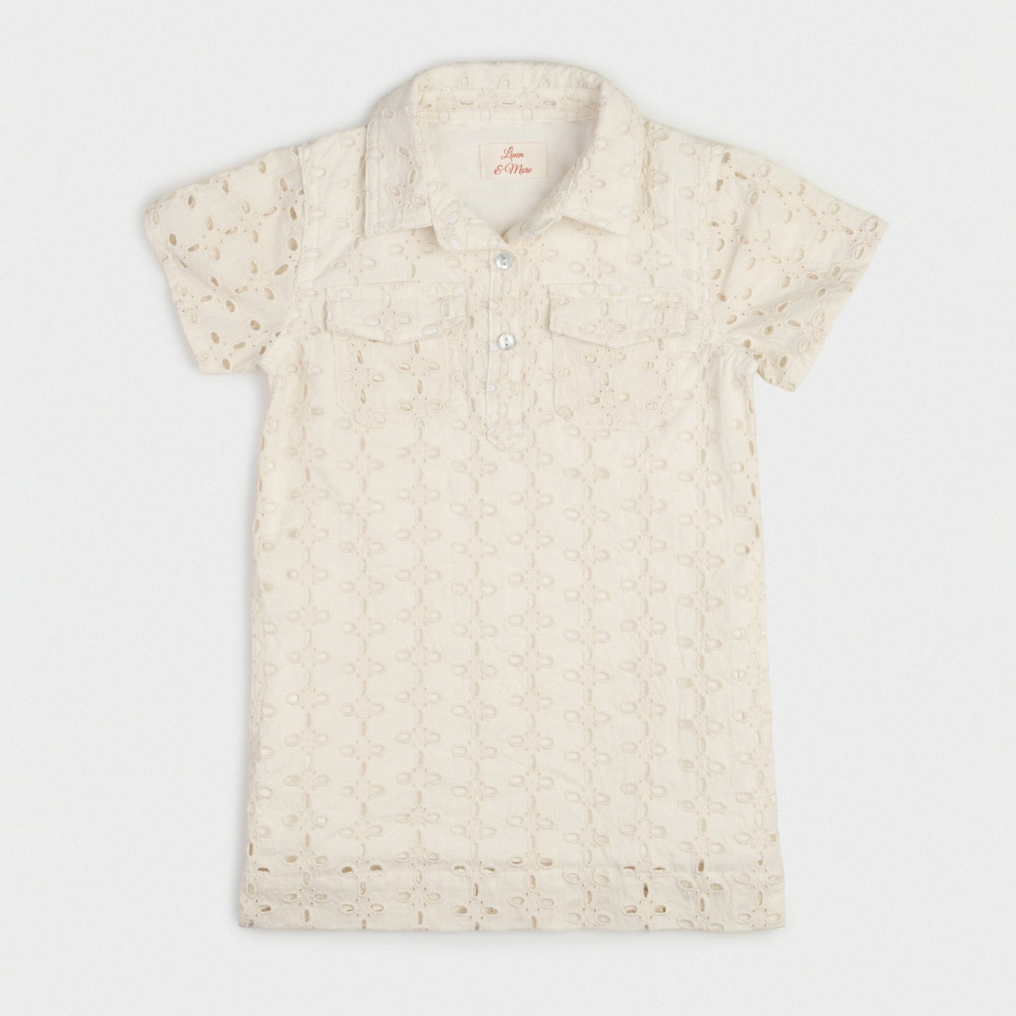 The Shirt Dress - Schiffli Cream