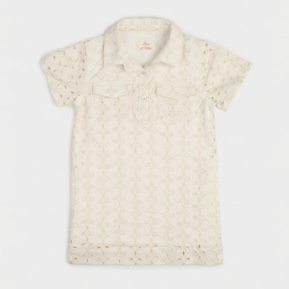 The Shirt Dress - Schiffli Cream
