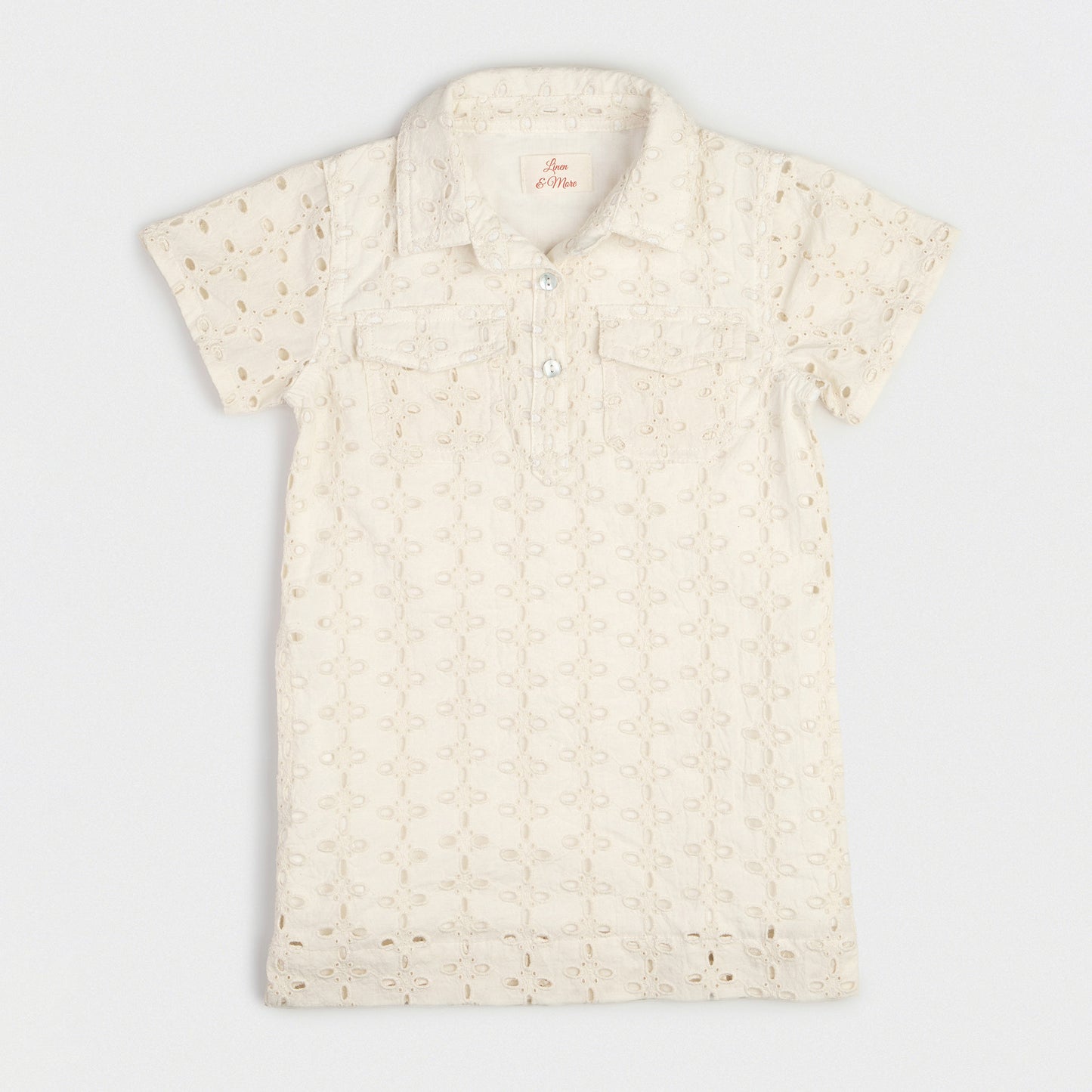 The Shirt Dress - Schiffli Cream
