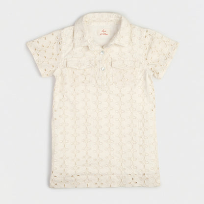 The Shirt Dress - Schiffli Cream
