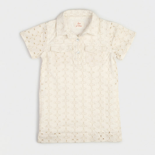 The Shirt Dress - Schiffli Cream