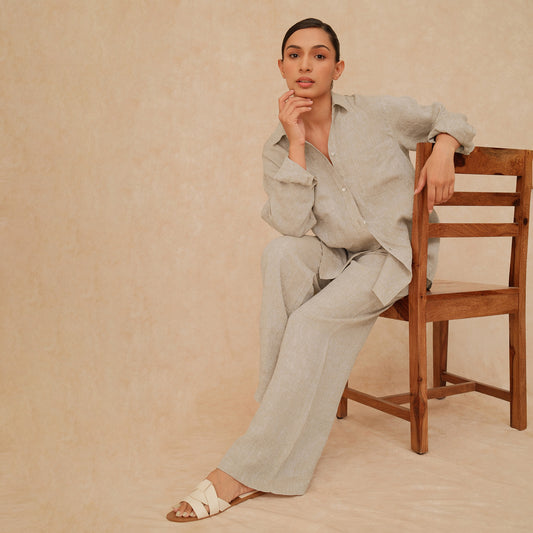 The Boyfriend Linen Co-Ord Set Natural