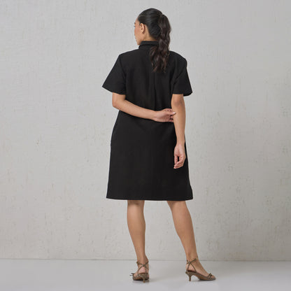 The Linen Shirt Dress Black