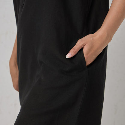 The Linen Shirt Dress Black