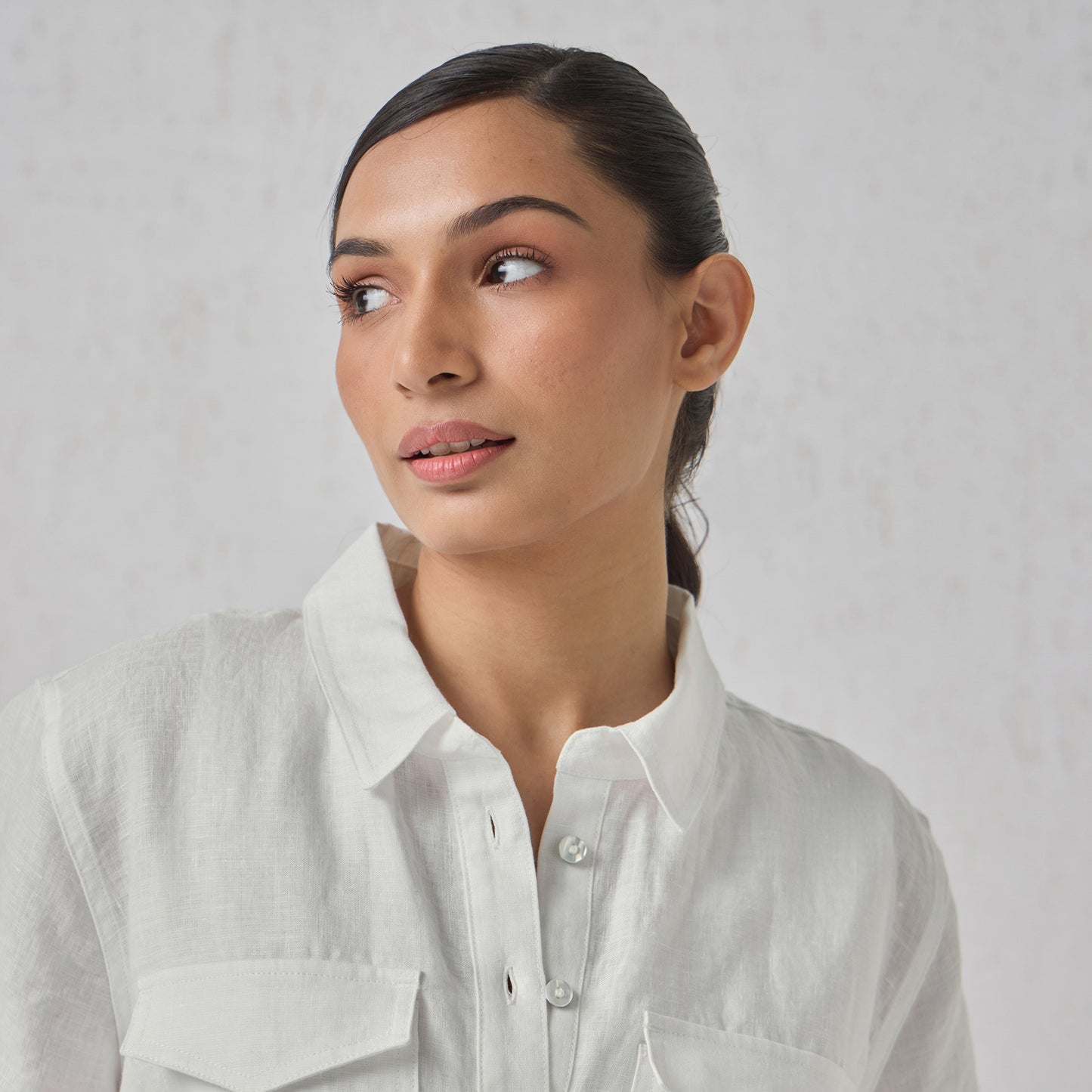 The Linen Shirt Dress White