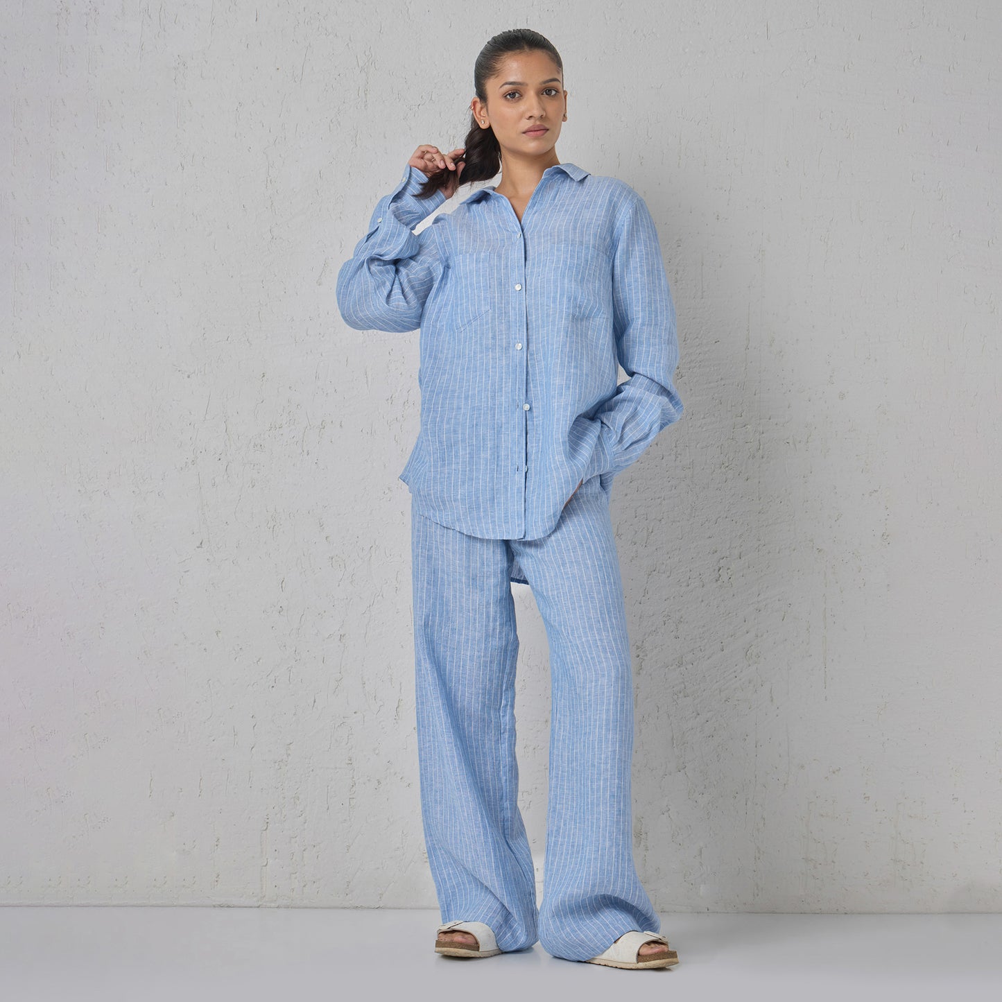 The Classic Linen Pants Blue & White Stripe