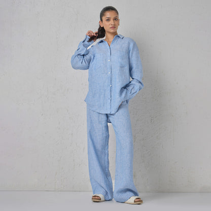 The Classic Linen Pants Blue & White Stripe