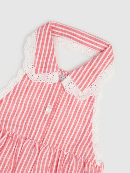 The Halter Romper Red & White Stripe