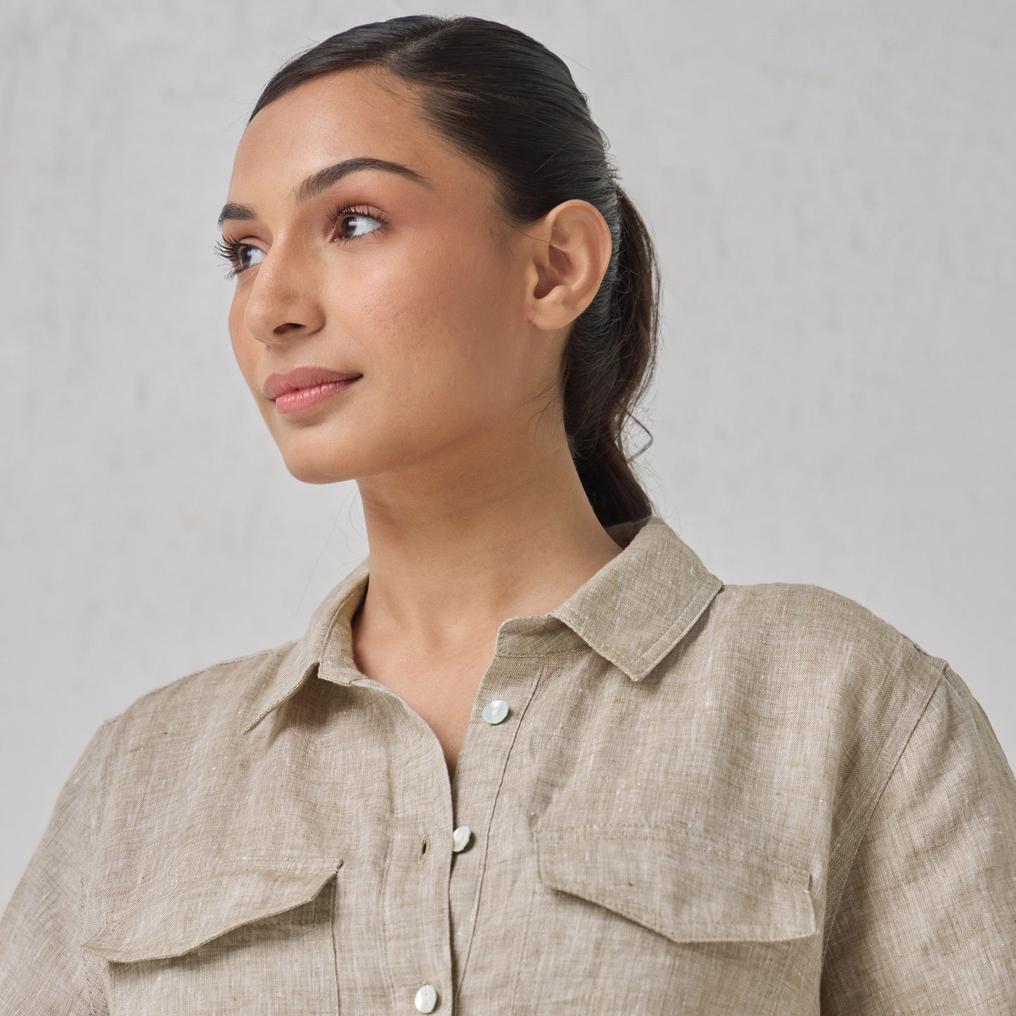 The Linen Shirt Dress Natural
