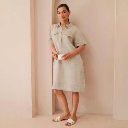 The Linen Shirt Dress Natural