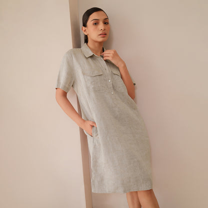 The Linen Shirt Dress Natural