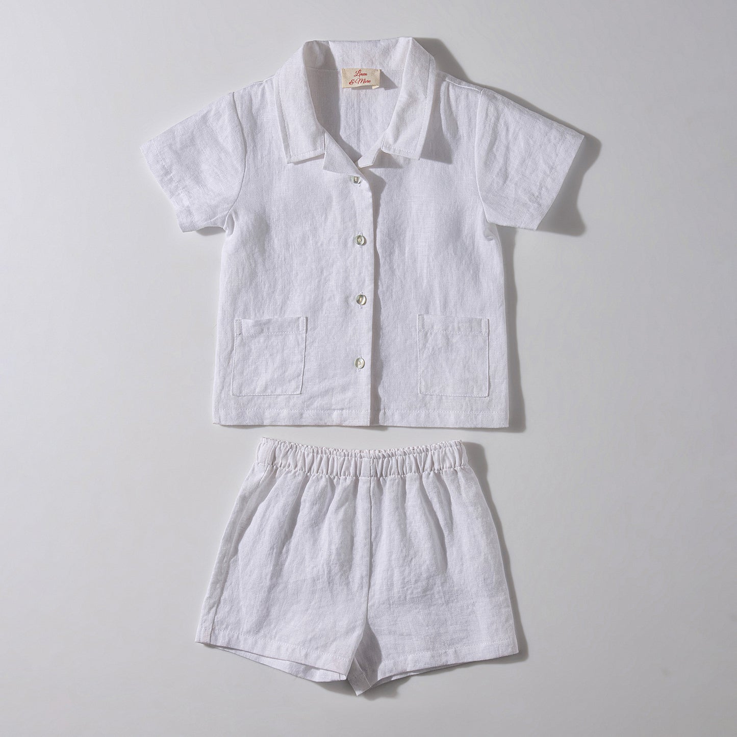 The Buttoned-Shirt Set White