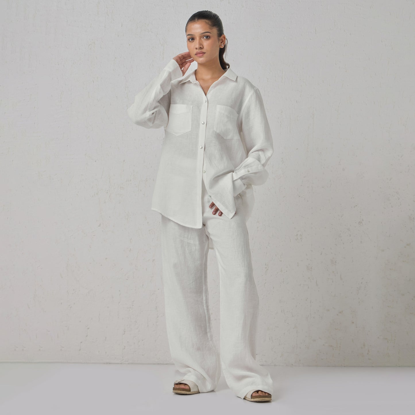 The Boyfriend Linen Co-Ord Set White