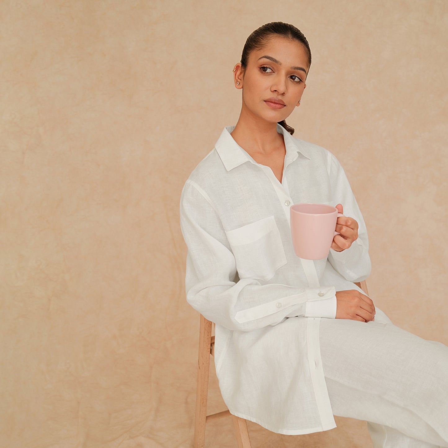 The Boyfriend Linen Co-Ord Set White