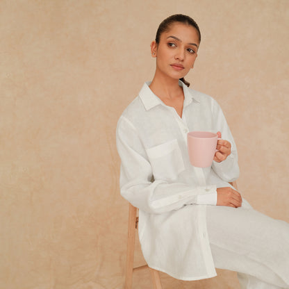 The Boyfriend Linen Co-Ord Set White