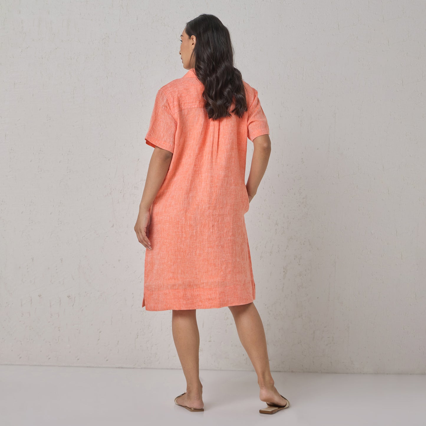 The Linen Shirt Dress Orange