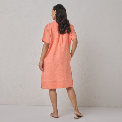 The Linen Shirt Dress Orange