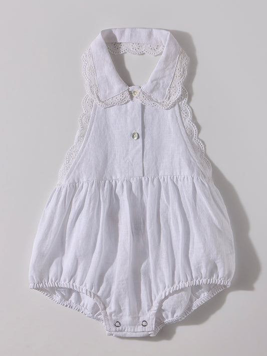 The Halter Romper White