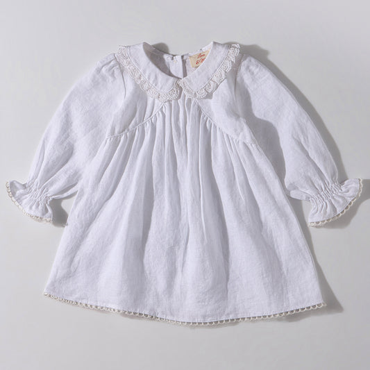 The Nancy Linen Dress White