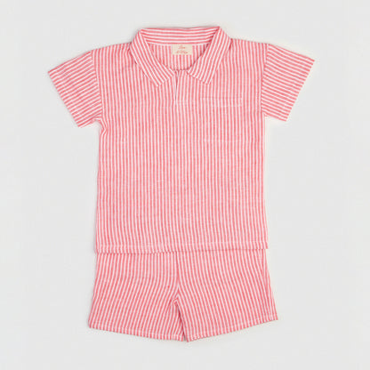 The Classic Linen Set Red & White Stripe