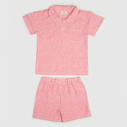 The Classic Linen Set Red & White Stripe