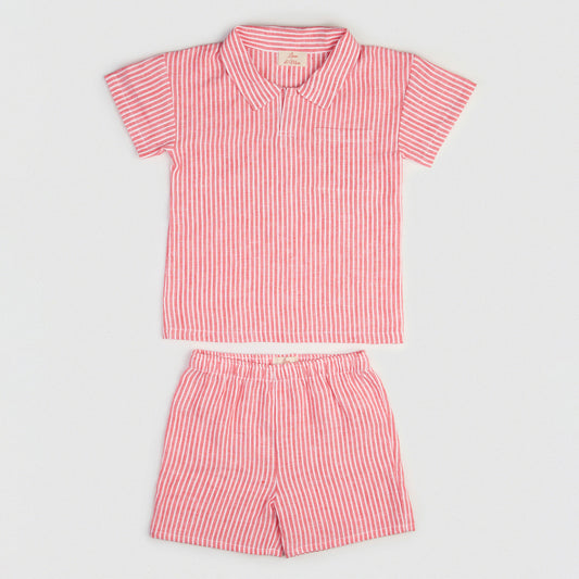 The Classic Linen Set Red & White Stripe