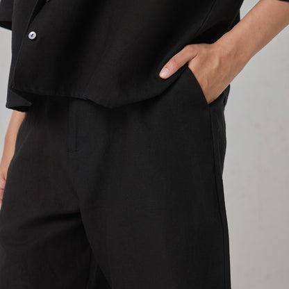 The Classic Tailored Linen Bermuda Shorts Black