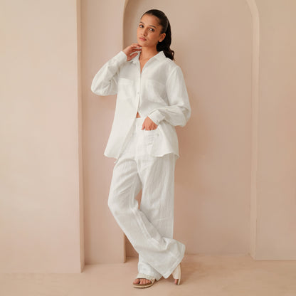 The Boyfriend Linen Shirt White