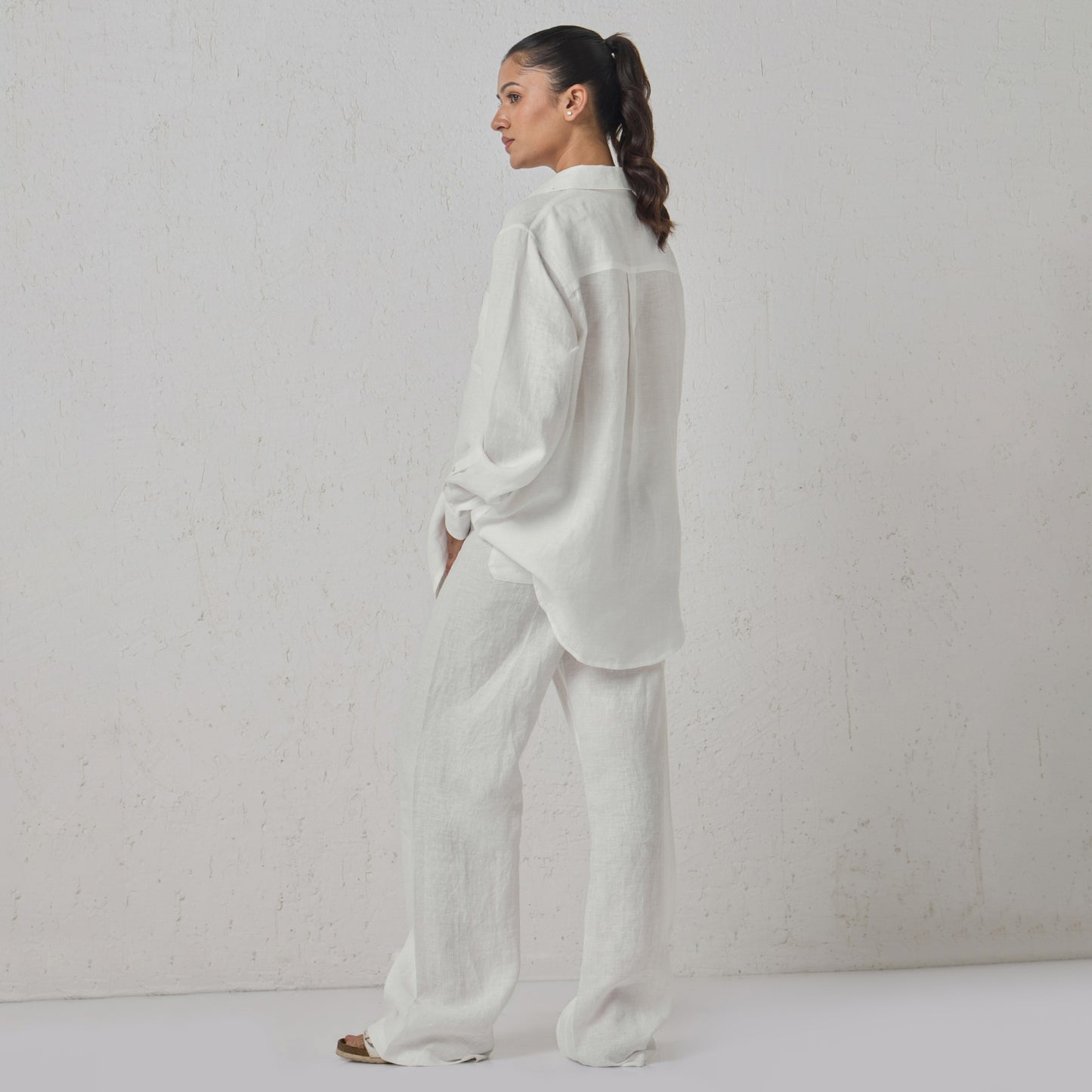 The Boyfriend Linen Shirt White