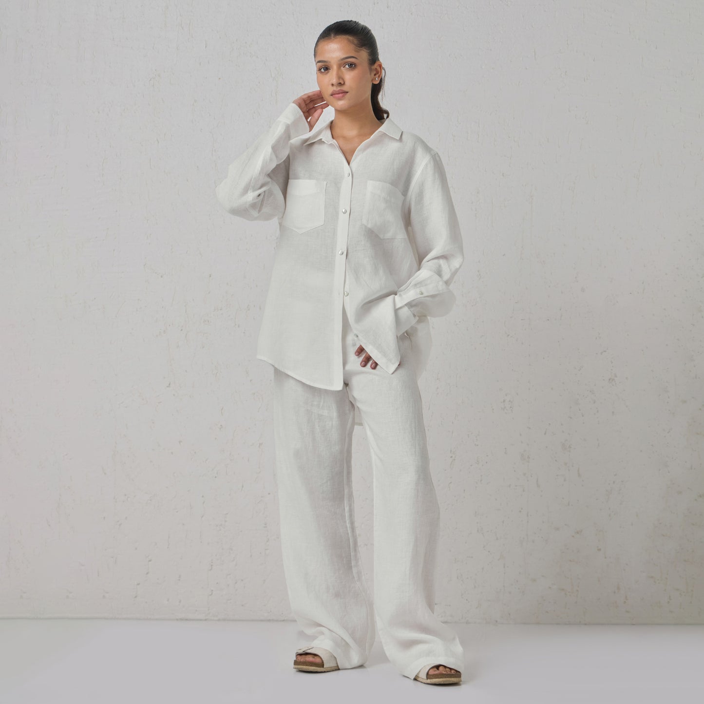 The Boyfriend Linen Shirt White