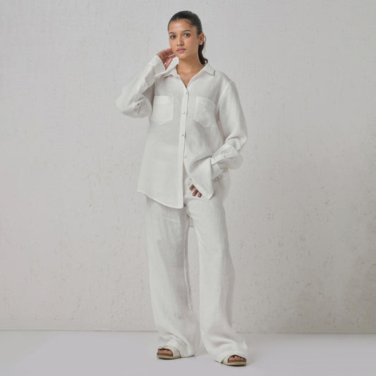 The Boyfriend Linen Shirt White