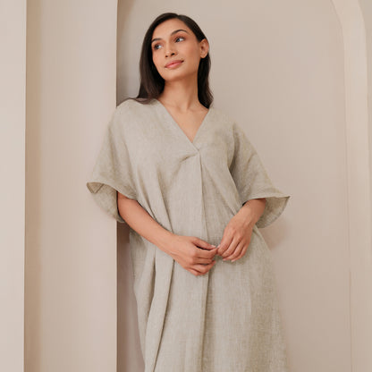 The Linen Kaftaan Dress Natural