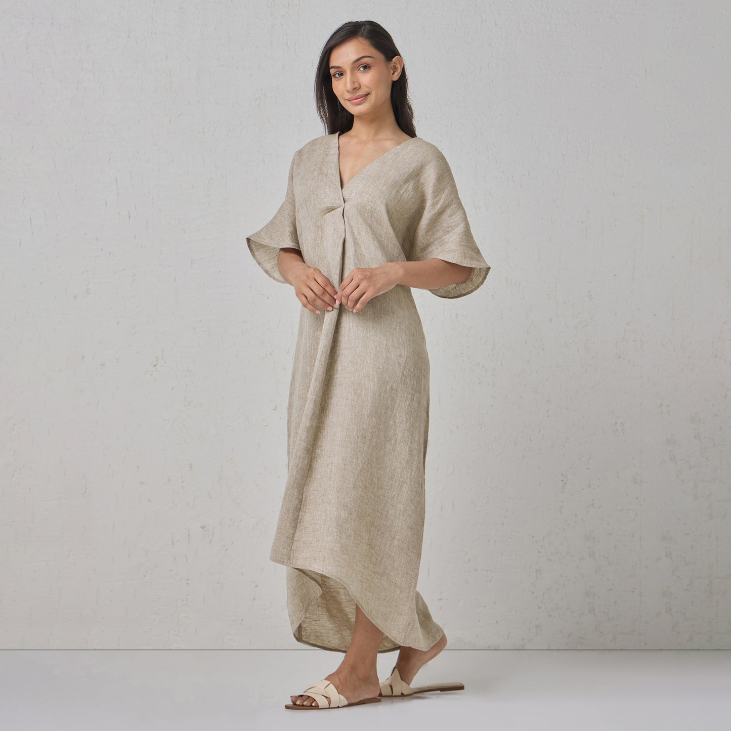 The Linen Kaftaan Dress Natural