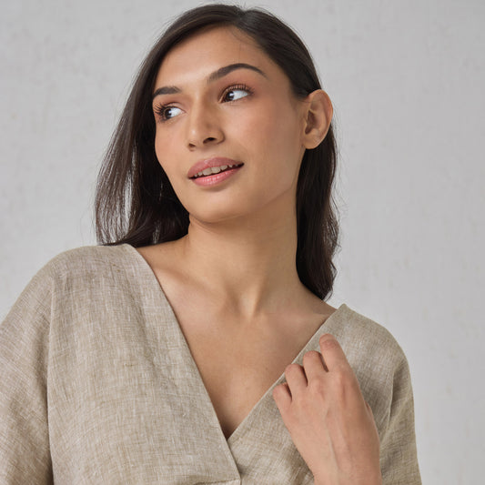 The Linen Kaftaan Dress Natural
