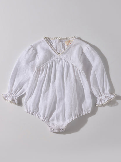 The Long-Sleeve Romper White