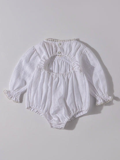 The Long-Sleeve Romper White